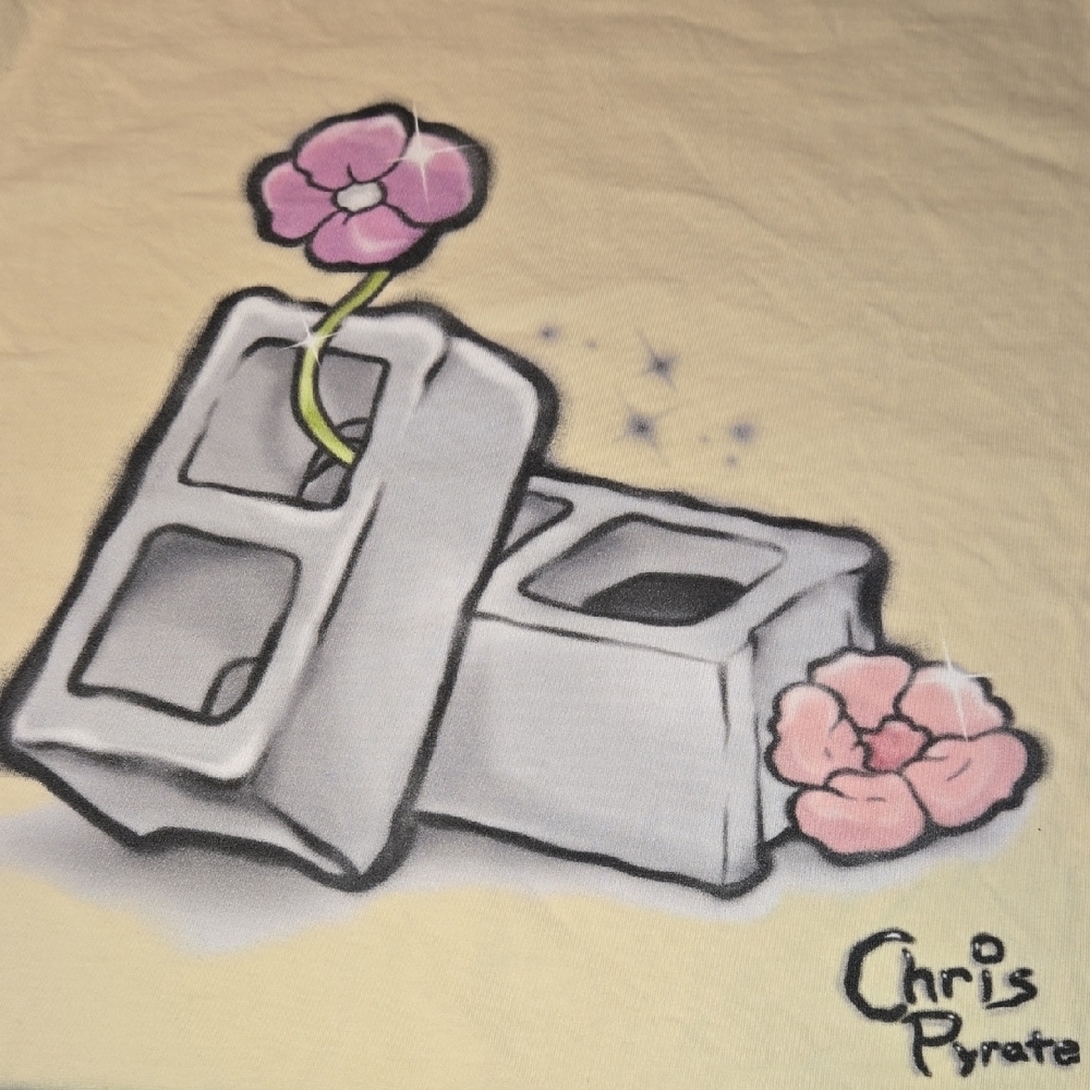 Chris Pyrate Cream T-Shirt with Pink Floral Design - Picture 4 of 10
